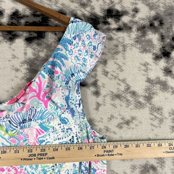 Lilly Pulitzer Alessa Romper Dress Womens Size Large Sink or Swim V-Neck Ruffle - Picture 3 of 9